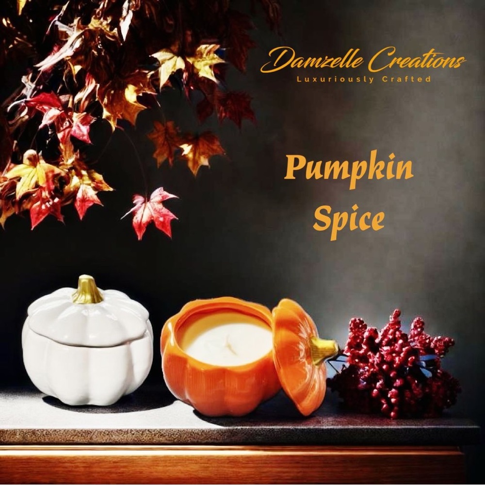 Pumpkin Spice 8oz Soy wax candle. This a handmade product. All fall scents